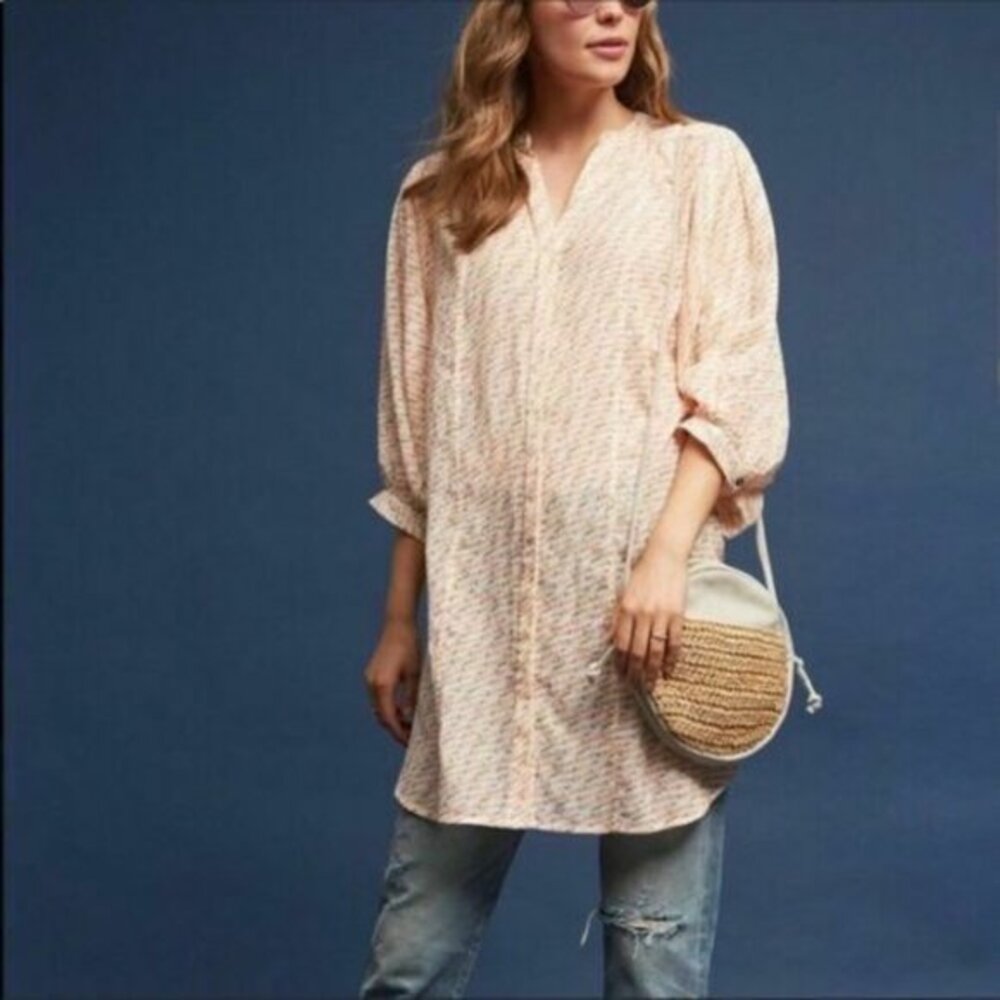 Anthropologie Maeve Yarn Dyed Tunic Top